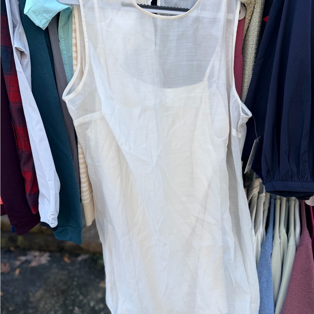 Elegant Off White Dress with slip